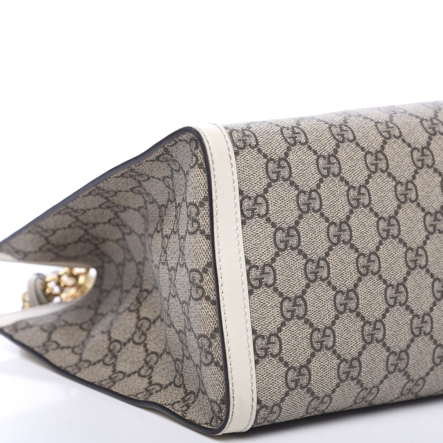 GG Supreme Monogram Medium Padlock Tote White