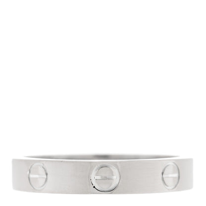 Cartier 18K White Gold 3.5mm LOVE Wedding Band Ring 54 6.75 1 of 5