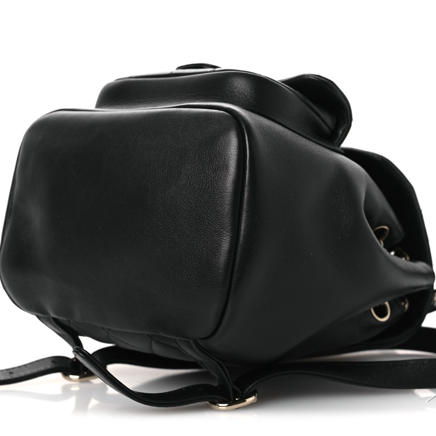 Chanel Lambskin Quilted Small Duma Drawstring Backpack Black 10 of 13