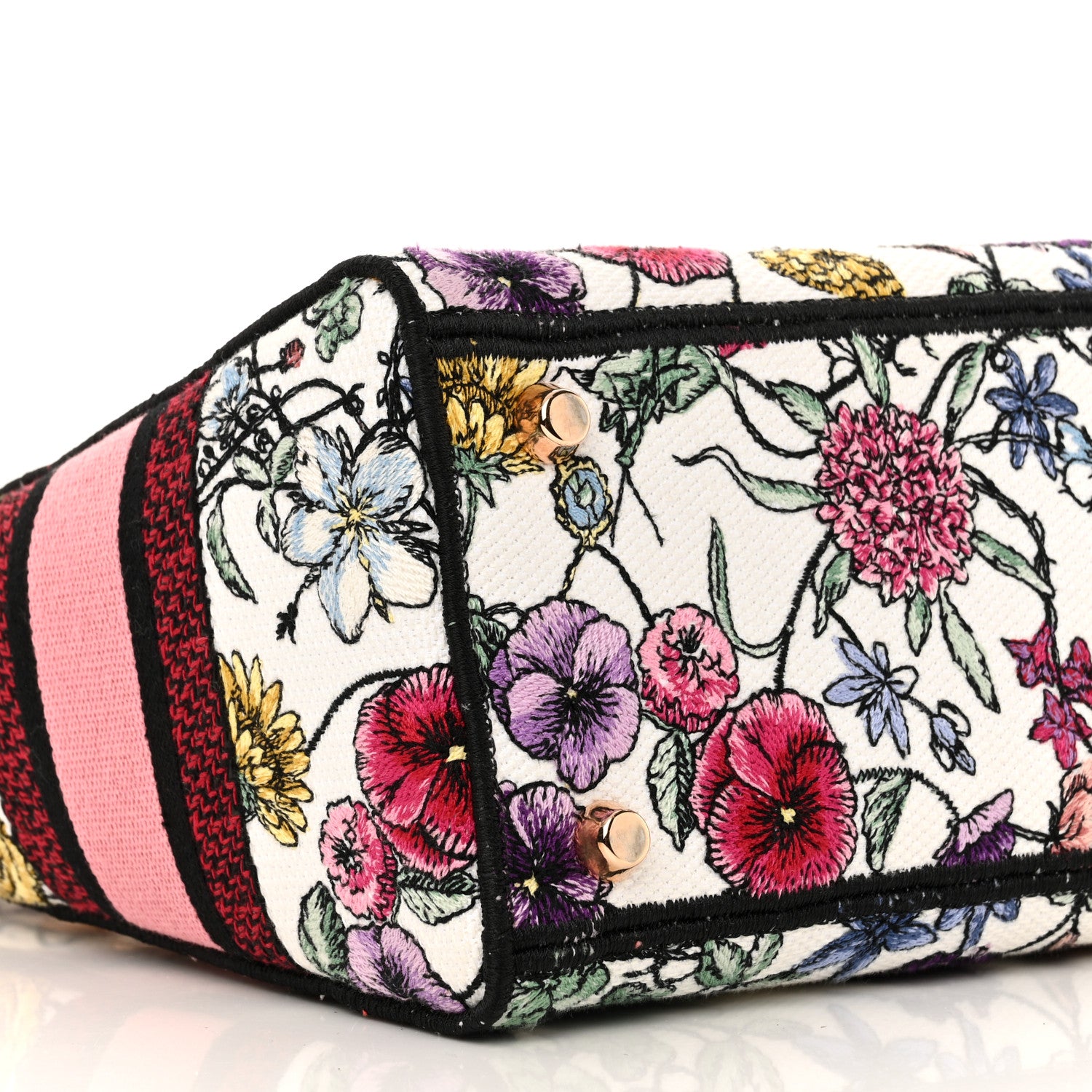 Christian Dior Canvas Florilegio Embroidered Medium Lady D-Lite White Multicolor 10 of 15
