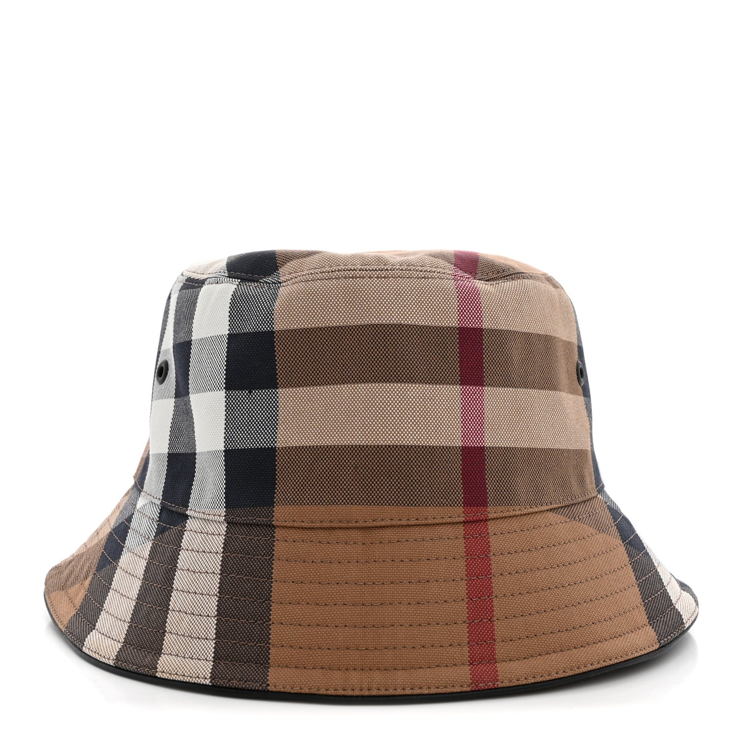 Cotton Canvas Exaggerated Check Bucket Hat M Birch Brown