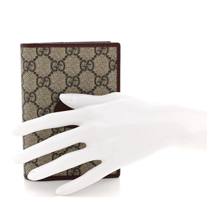Gucci GG Supreme Monogram Azalea Calfskin Retro Interlocking G Passport Case Beige Red 2 of 8