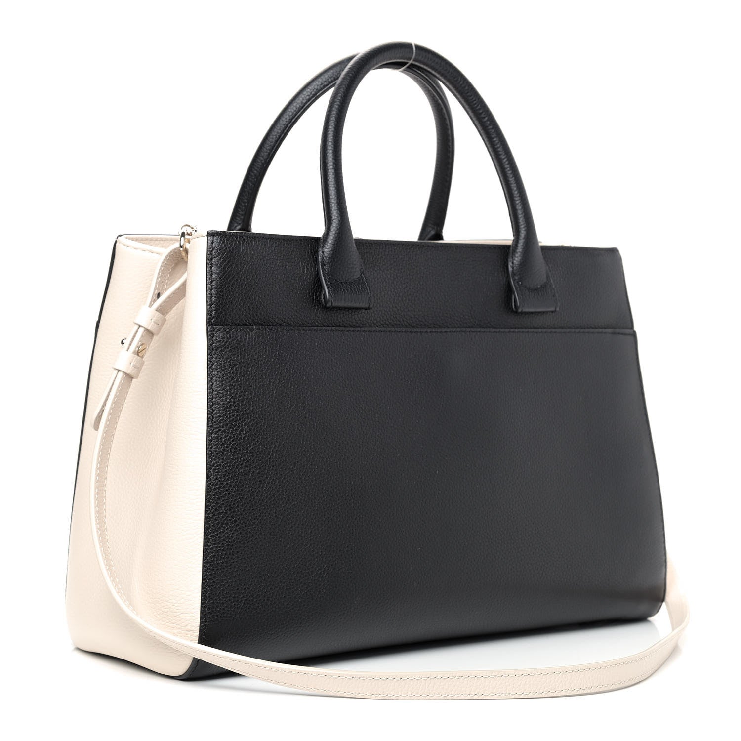 Chanel Grained Calfskin Small Bi-Color Neo Executive Shopper Tote Black Beige 3 of 9