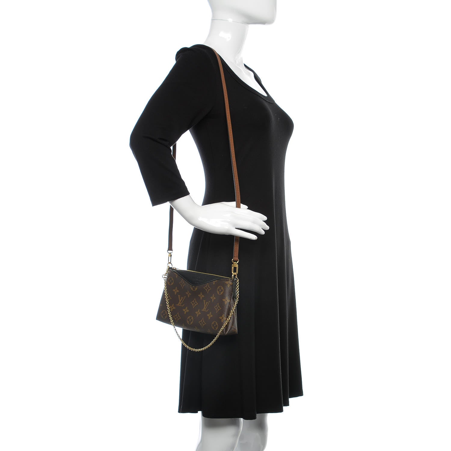 Louis Vuitton Monogram Pallas Clutch Black 2 of 11