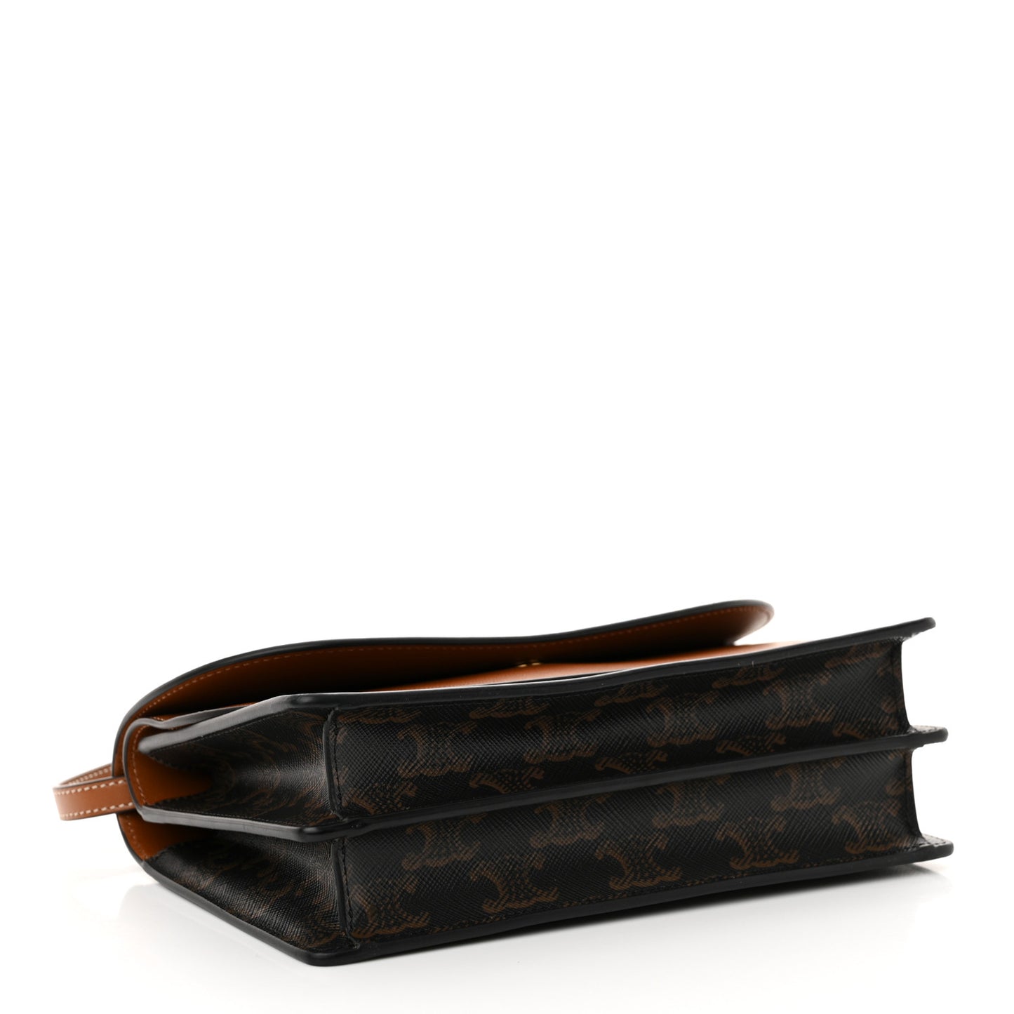 Triomphe Canvas Lambskin Wallet On Strap Tan