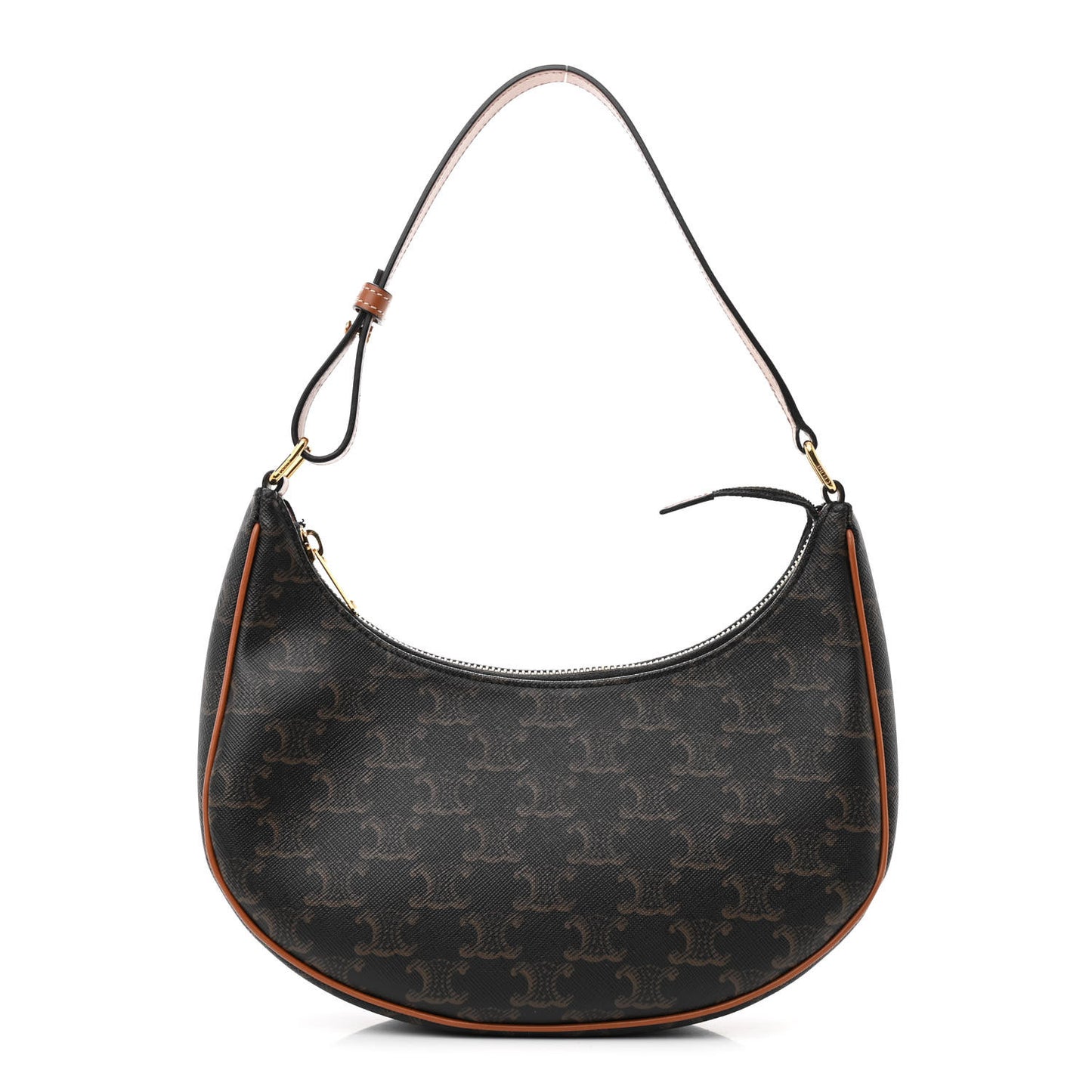 Triomphe Canvas Calfskin Ava Shoulder Bag Tan