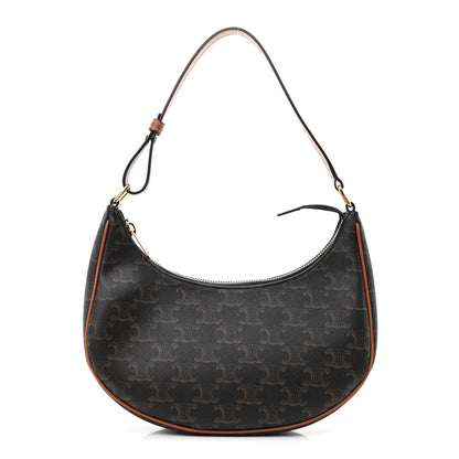Celine Triomphe Canvas Calfskin Ava Shoulder Bag Tan 1 of 13