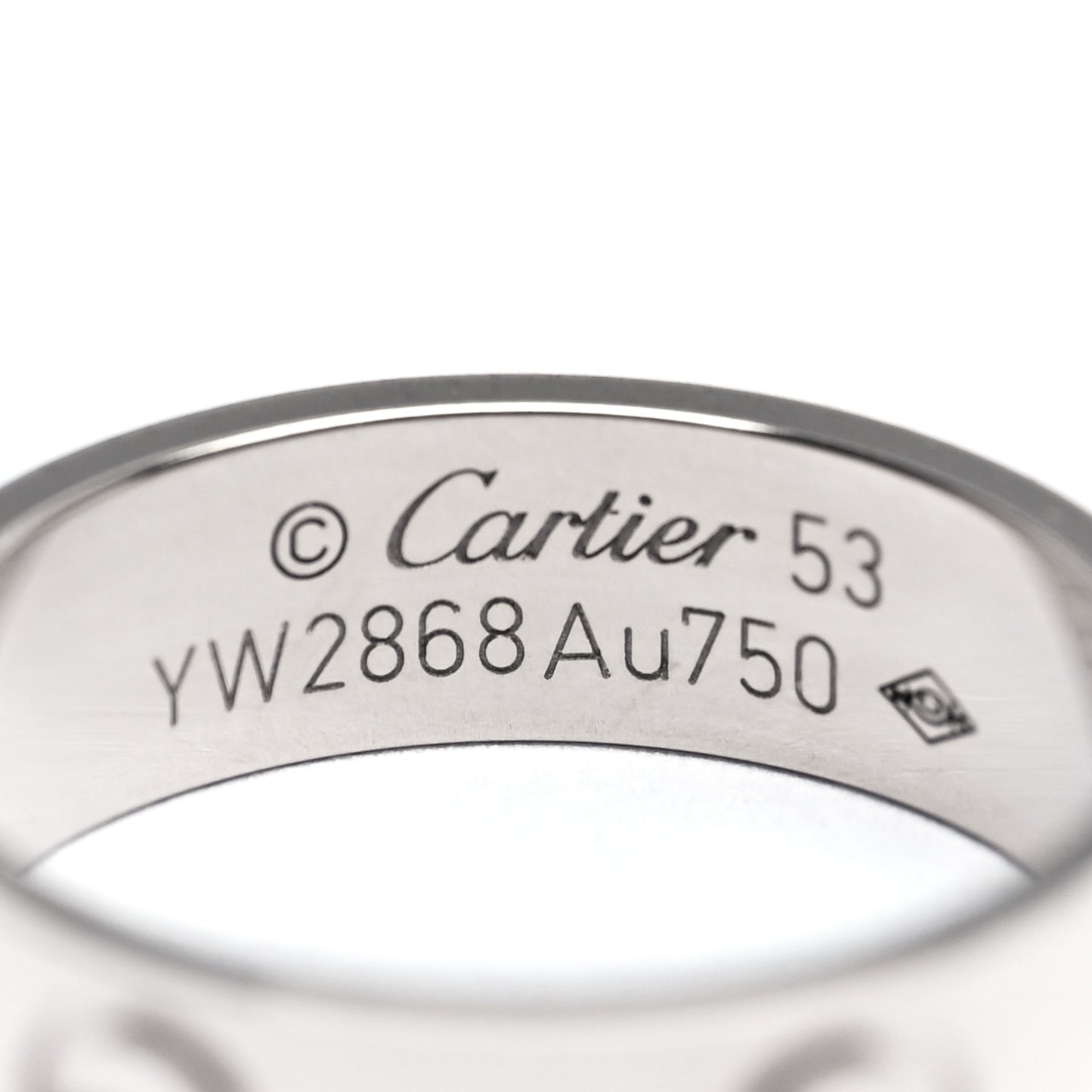 18K White Gold 5.5mm LOVE Ring 53 6.25