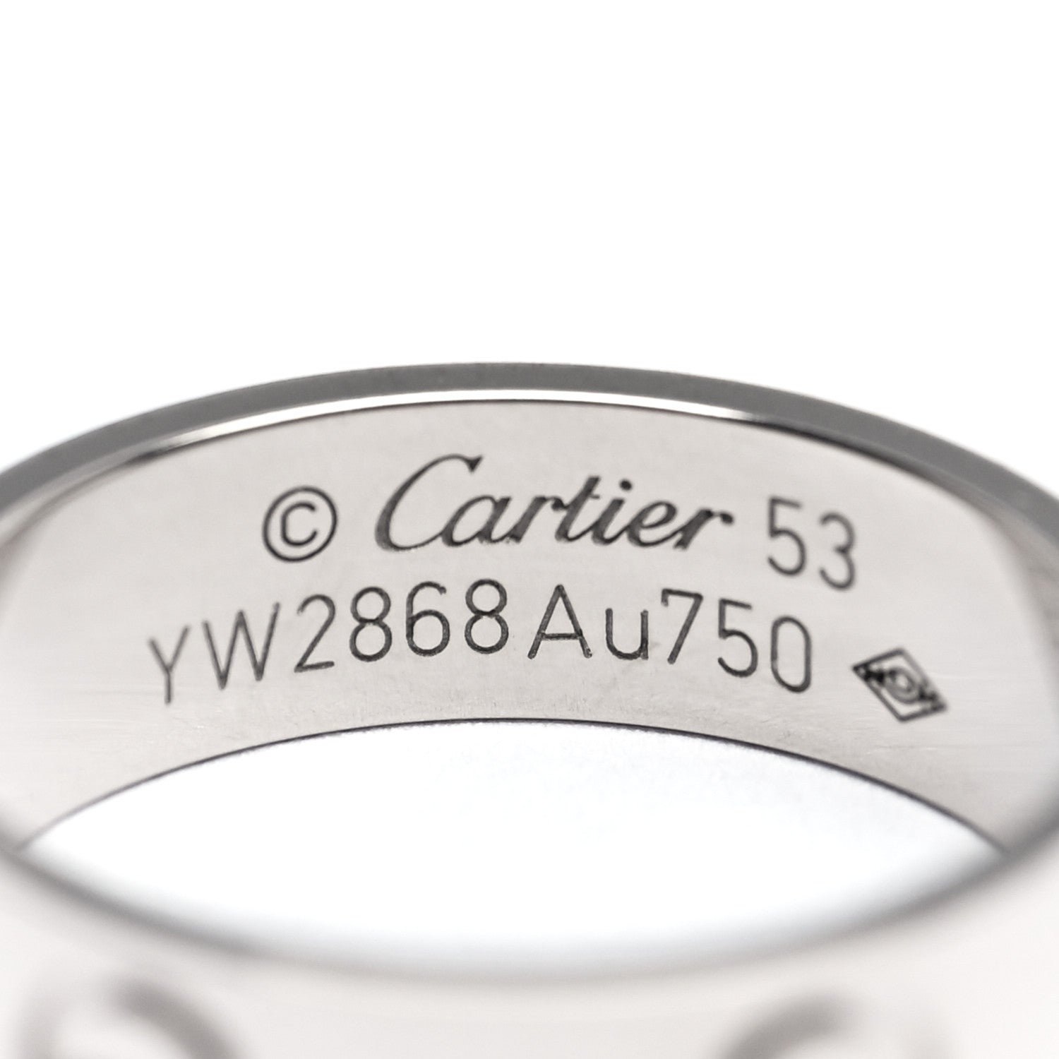 Cartier 18K White Gold 5.5mm LOVE Ring 53 6.25 4 of 5