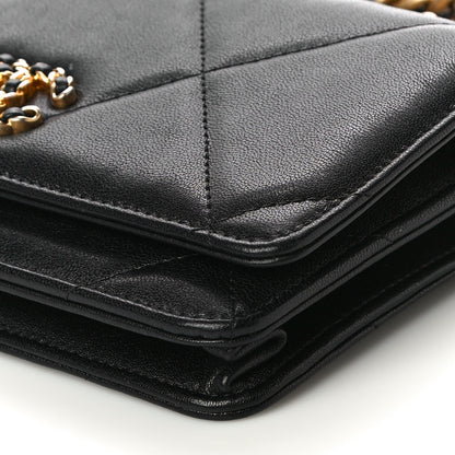 Chanel Lambskin Quilted Chanel 19 Wallet On Chain WOC Black 11 of 17
