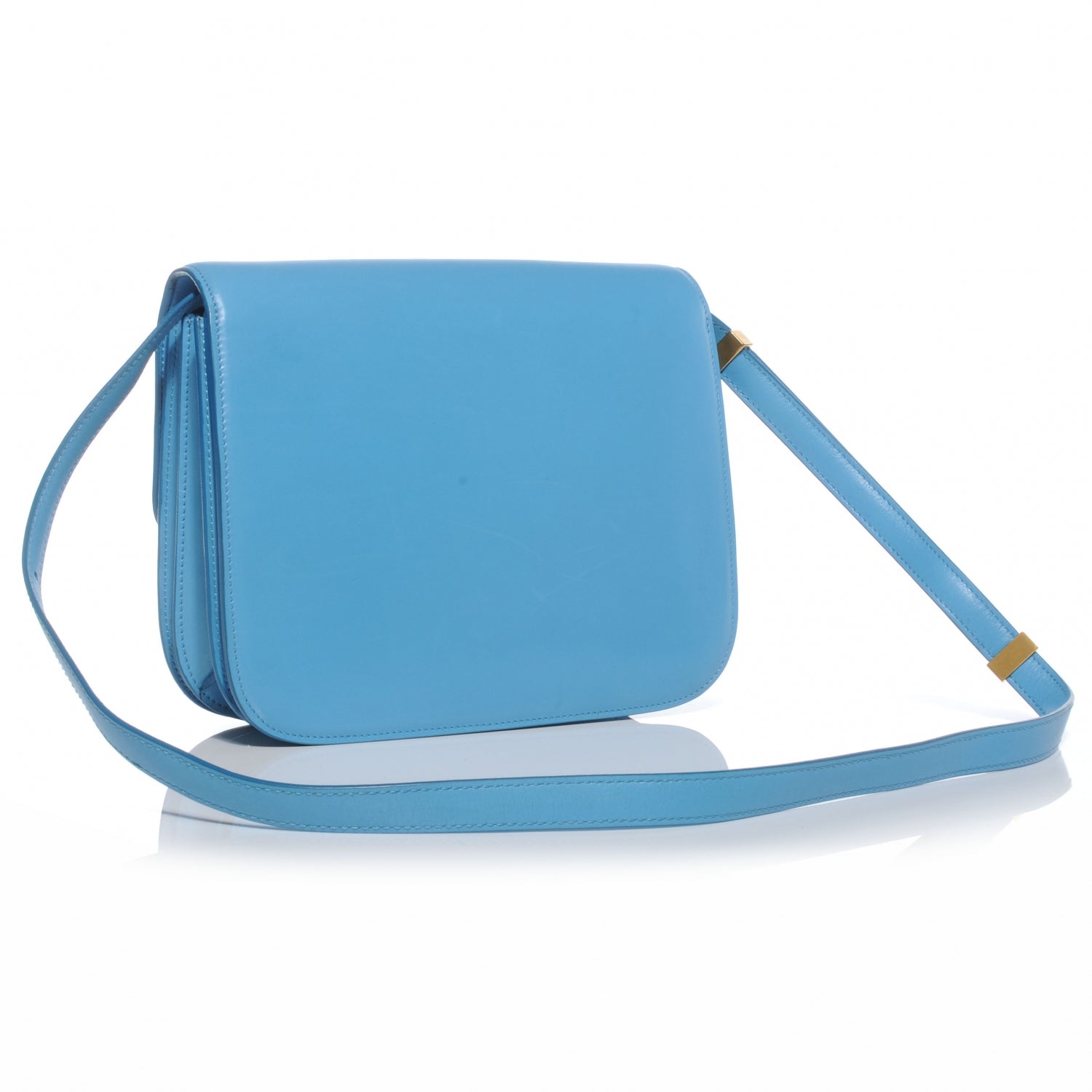 Celine Smooth Calfskin Medium Classic Box Flap Bag Light Blue 3 of 8