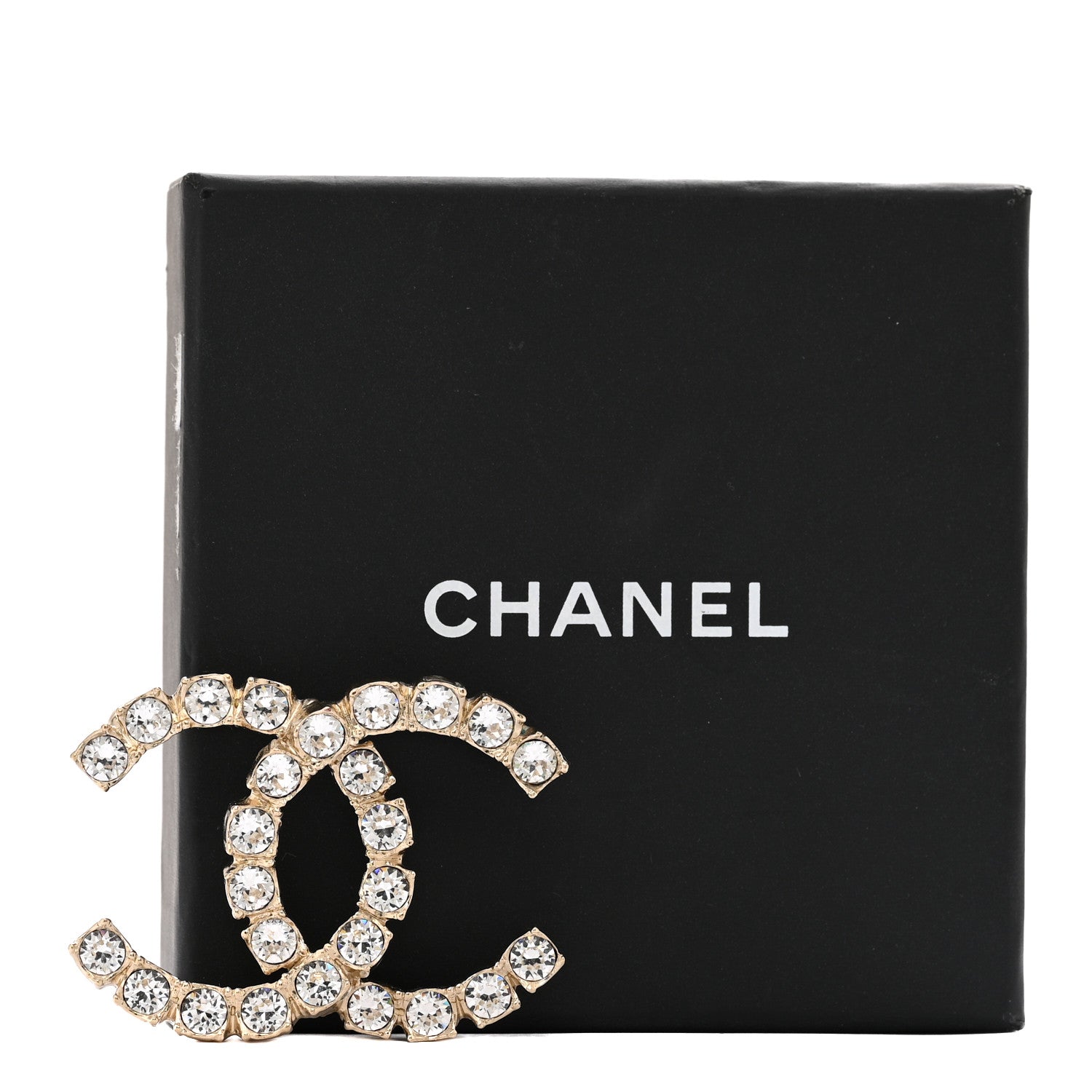 Chanel Crystal CC Brooch Gold 4 of 4