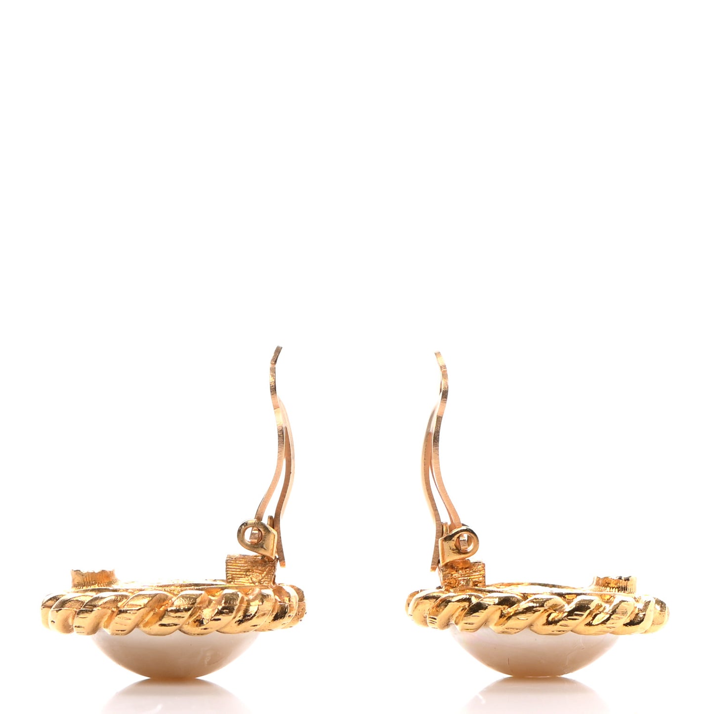 Pearl Clip On Earrings Gold