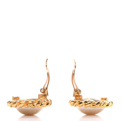 Chanel Pearl Clip On Earrings Gold 3 of 9