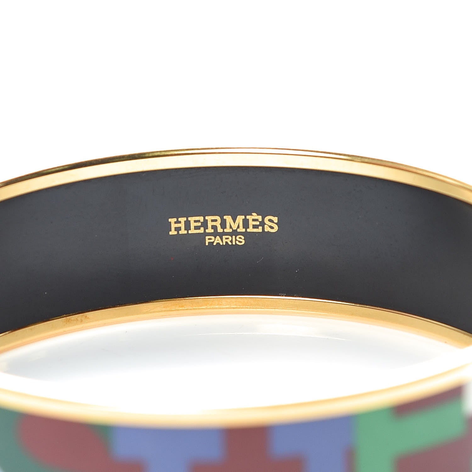 Hermes Enamel Printed Wide Capitales Bracelet 70 4 of 6
