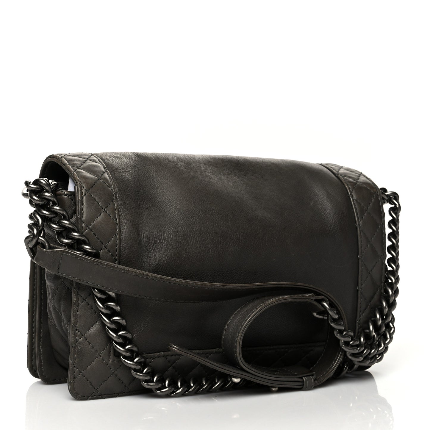 Calfskin New Medium Boy Reverso Flap Black