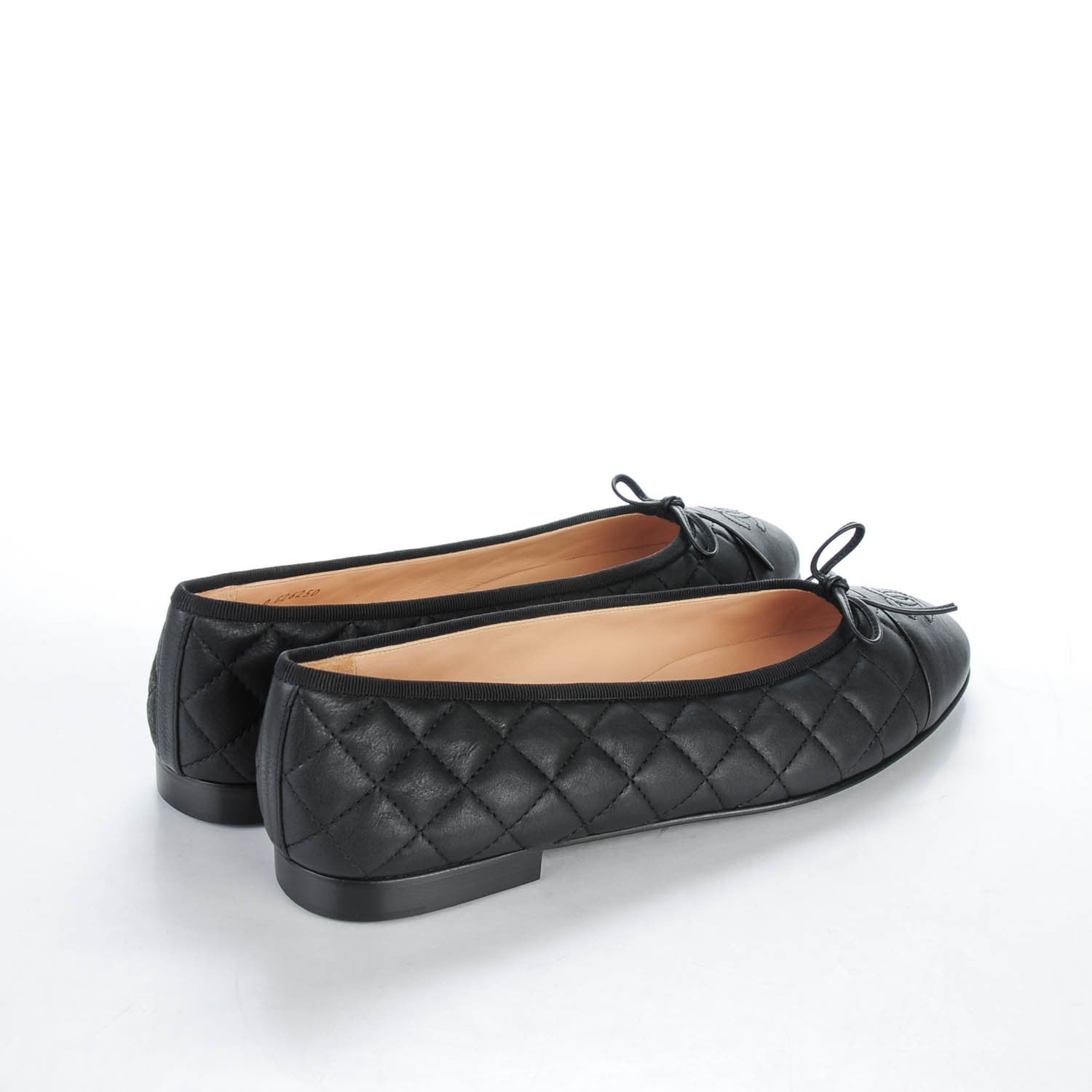 Chanel Aged Calfskin Quilted CC Cap Toe Ballerina Flats 42 Black 4 of 9