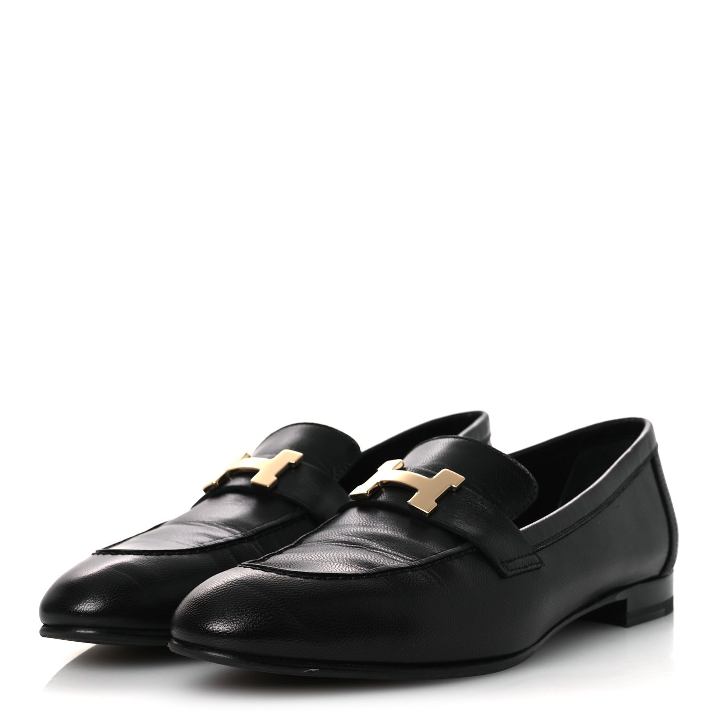 Goatskin Womens Paris Loafers 39.5 Black