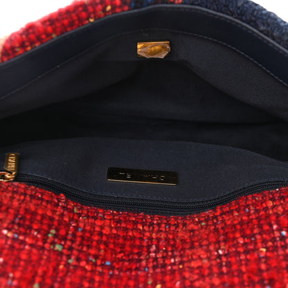 Chanel Tweed Quilted Medium Chanel 19 Flap Red Navy Multicolor 5 of 10