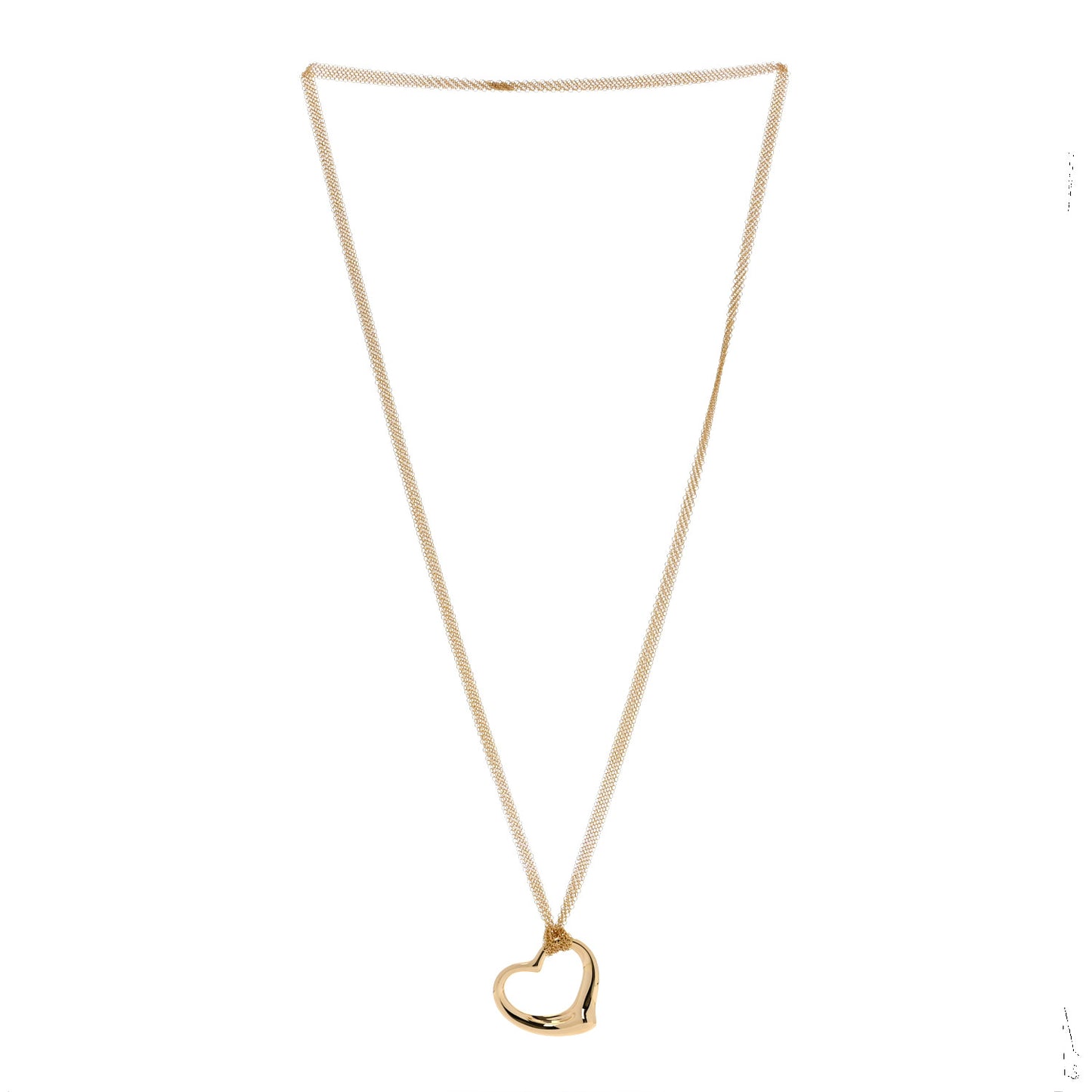 18K Yellow Gold 36mm Elsa Peretti Open Heart Mesh Necklace