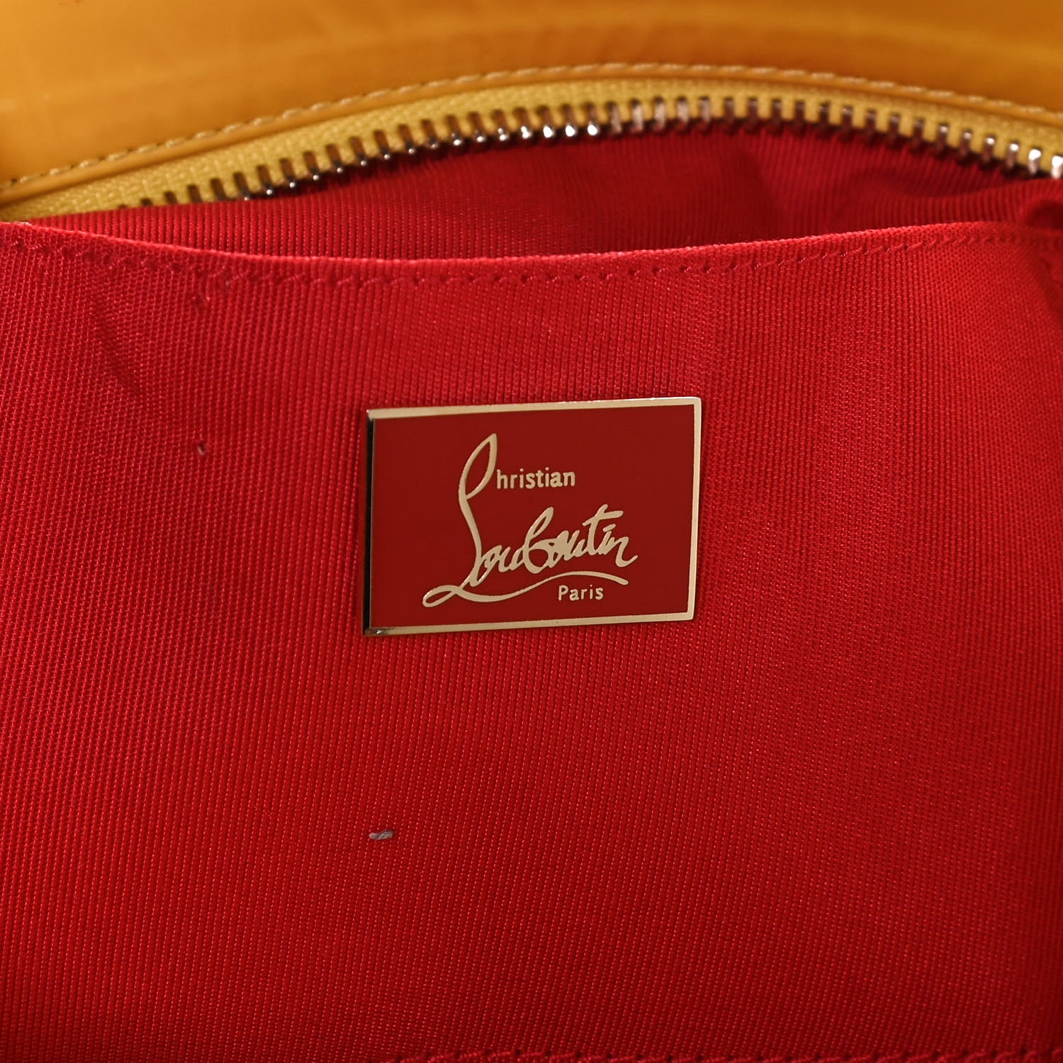 Christian Louboutin Patent Calfskin Studded Loubiposh Chain Clutch Yellow 6 of 14