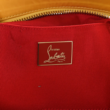 Christian Louboutin Patent Calfskin Studded Loubiposh Chain Clutch Yellow 6 of 14
