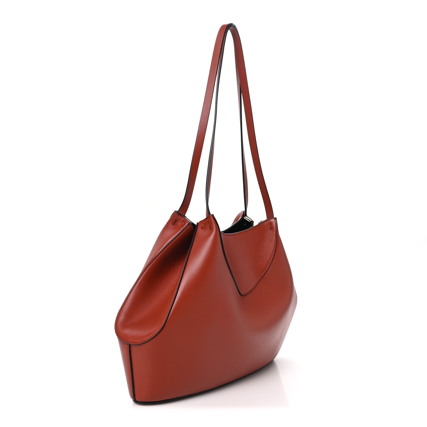 Givenchy Grained Calfskin Small Facet Tote Bag Terracotta 2 of 8