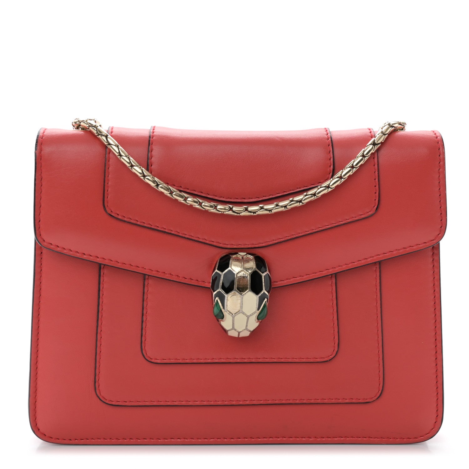 Bulgari Calfskin Serpenti Forever Crossbody Bag Red 1 of 14
