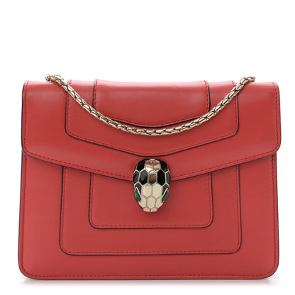 Bulgari Calfskin Serpenti Forever Crossbody Bag Red 1 of 14