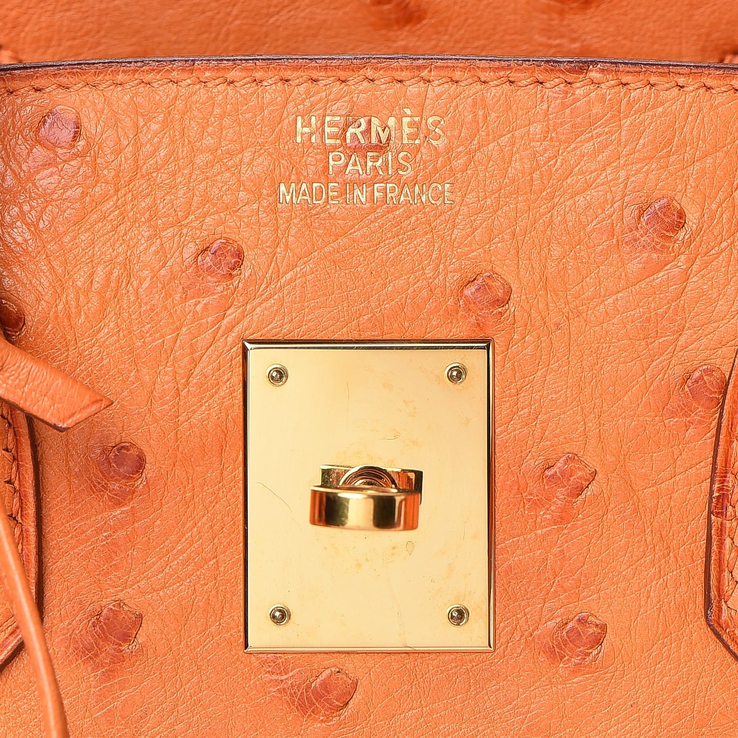Hermes Ostrich Birkin 35 Orange 7 of 34