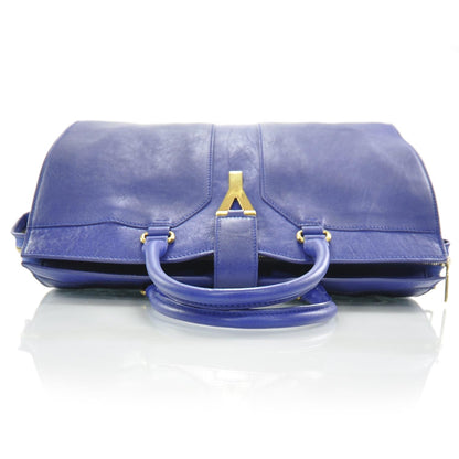 Saint Laurent Leather Large Cabas Chyc Blue 5 of 9
