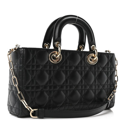 Christian Dior Lambskin Cannage Medium Lady D-Joy Black 3 of 10