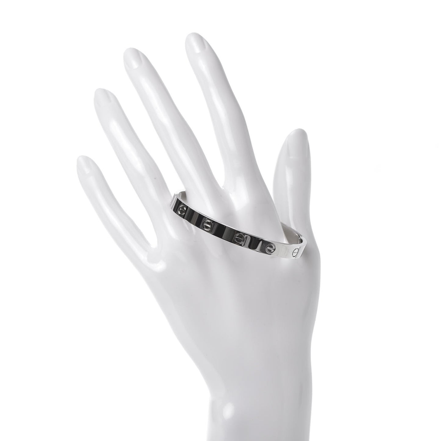 18K White Gold LOVE Cuff Bracelet 18