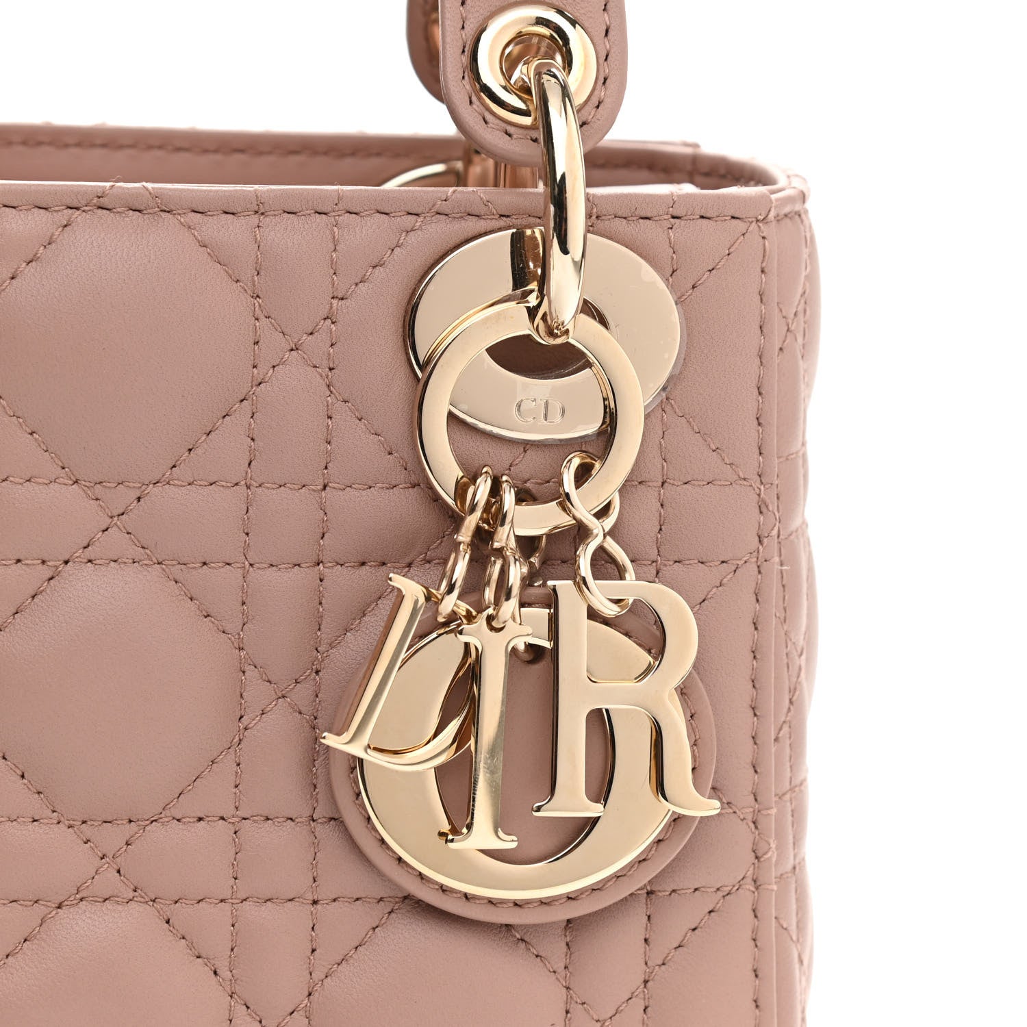 Christian Dior Lambskin Cannage Mini Lady Dior Rose De Vents 7 of 9