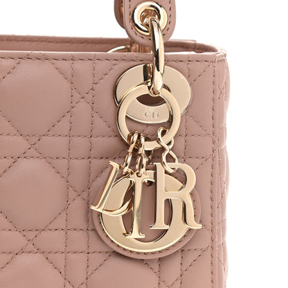 Christian Dior Lambskin Cannage Mini Lady Dior Rose De Vents 7 of 9