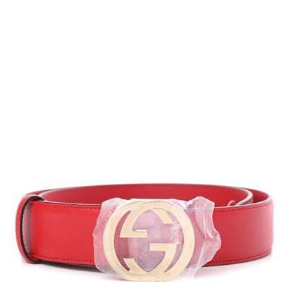 Gucci Moon Calfskin Interlocking G 37mm Belt 85 34 Vibrant Red 1 of 5