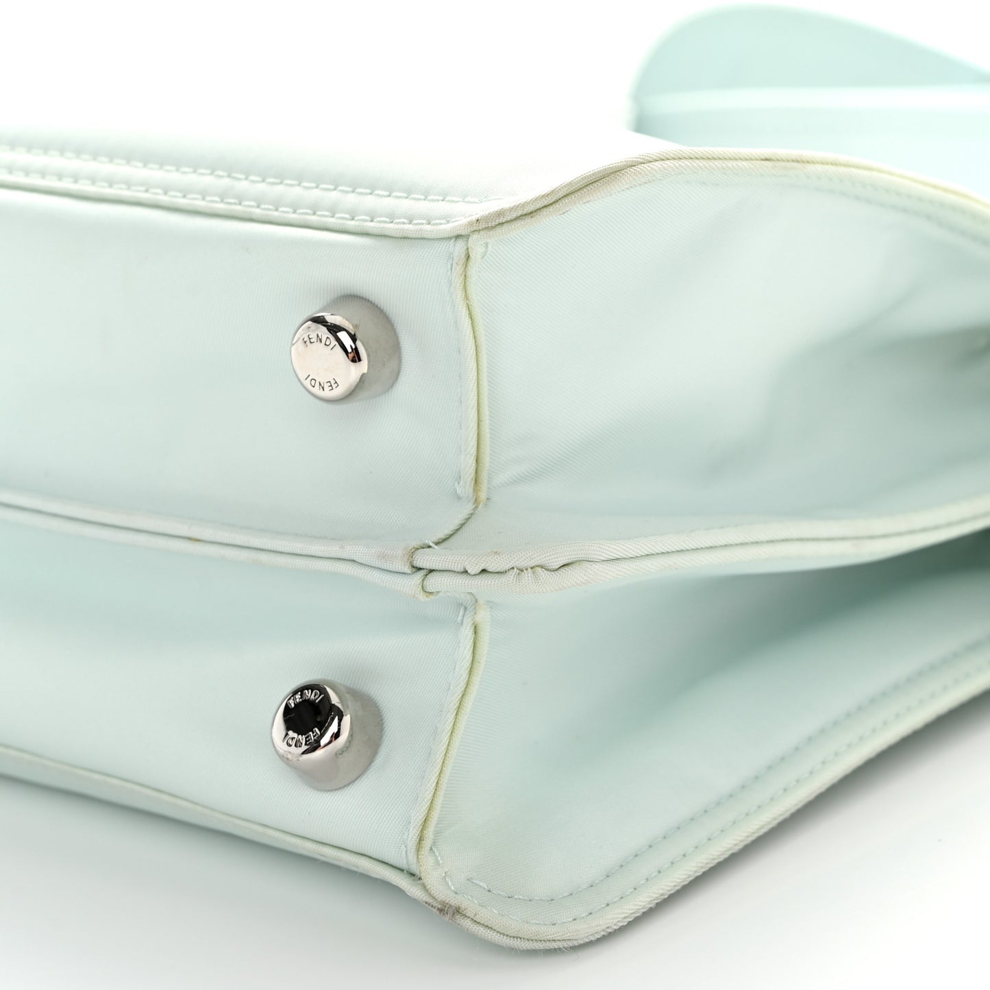 Nylon Vitello Cover Logo Embossed Mini Peekaboo I SEE U Satchel Baleari Black