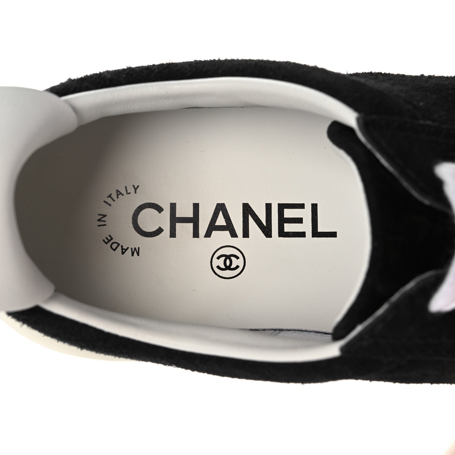 Chanel Suede Womens CC Sneakers 37 Black 7 of 8