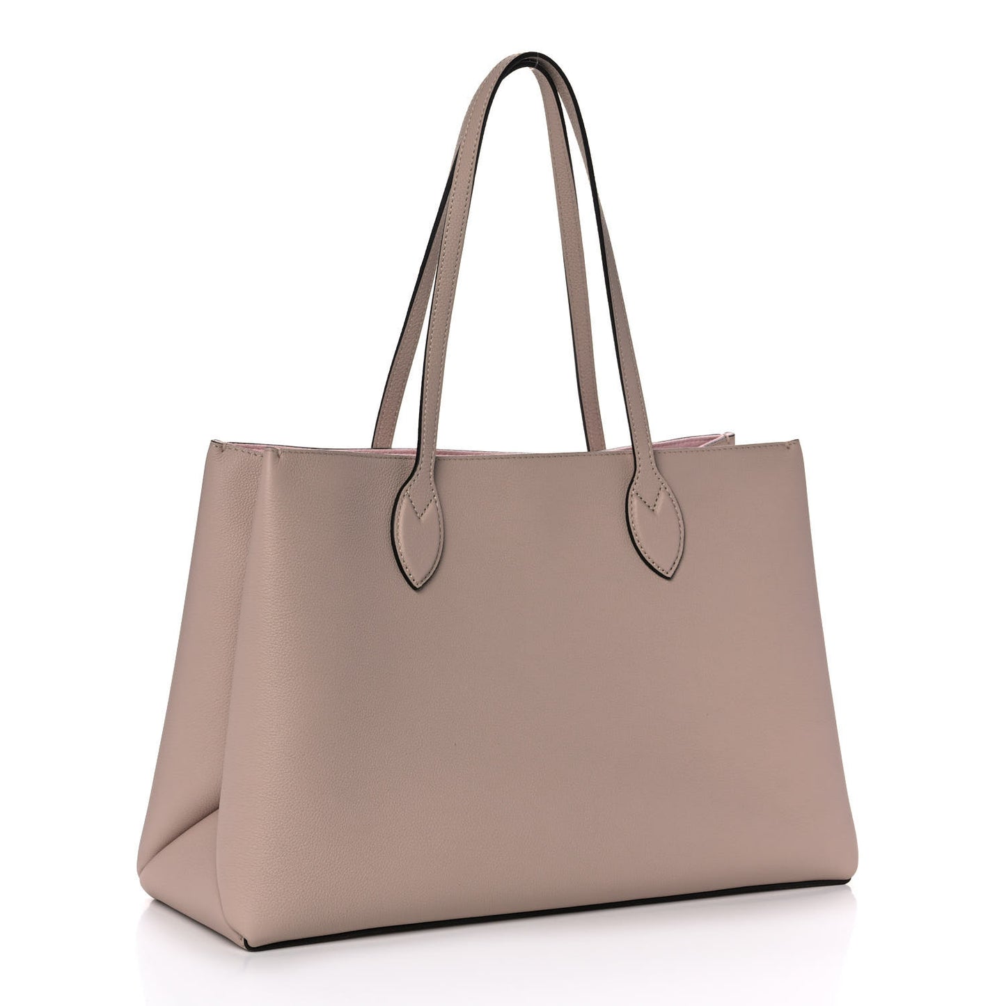 Grained Calfskin Lockme Shopper Greige