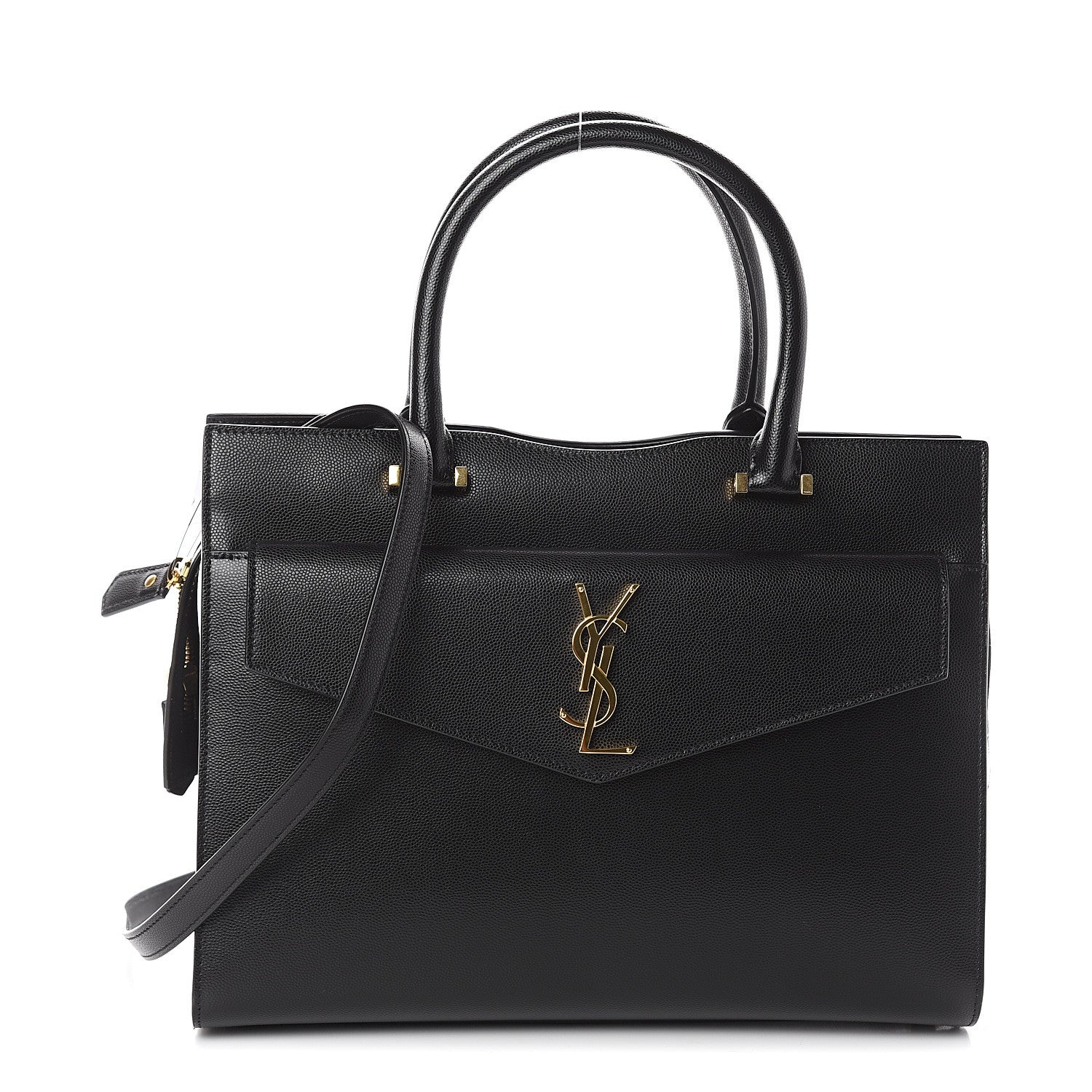 Saint Laurent Grain De Poudre Medium Uptown Tote Black 1 of 8