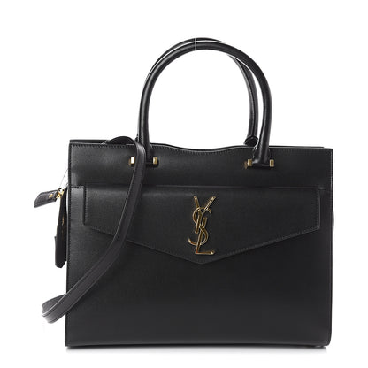 Saint Laurent Grain De Poudre Medium Uptown Tote Black 1 of 8