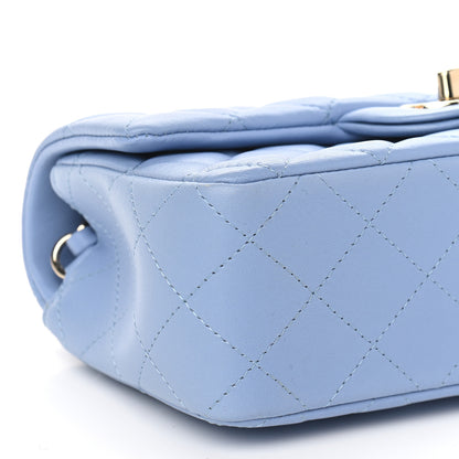 Chanel Lambskin Quilted Mini Rectangular Flap Light Blue 8 of 9