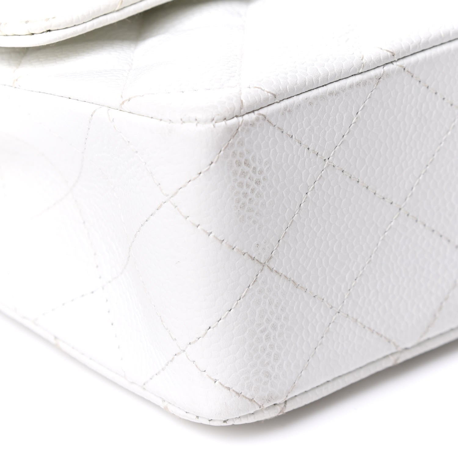 Chanel Caviar Quilted Medium Double Flap White 9 of 10