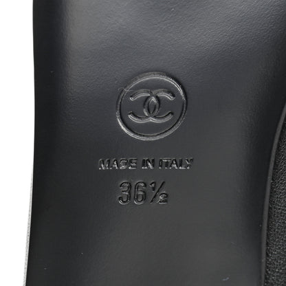 Chanel Lambskin Patent Cap Toe Ballerina Flats 36.5 Black 7 of 8