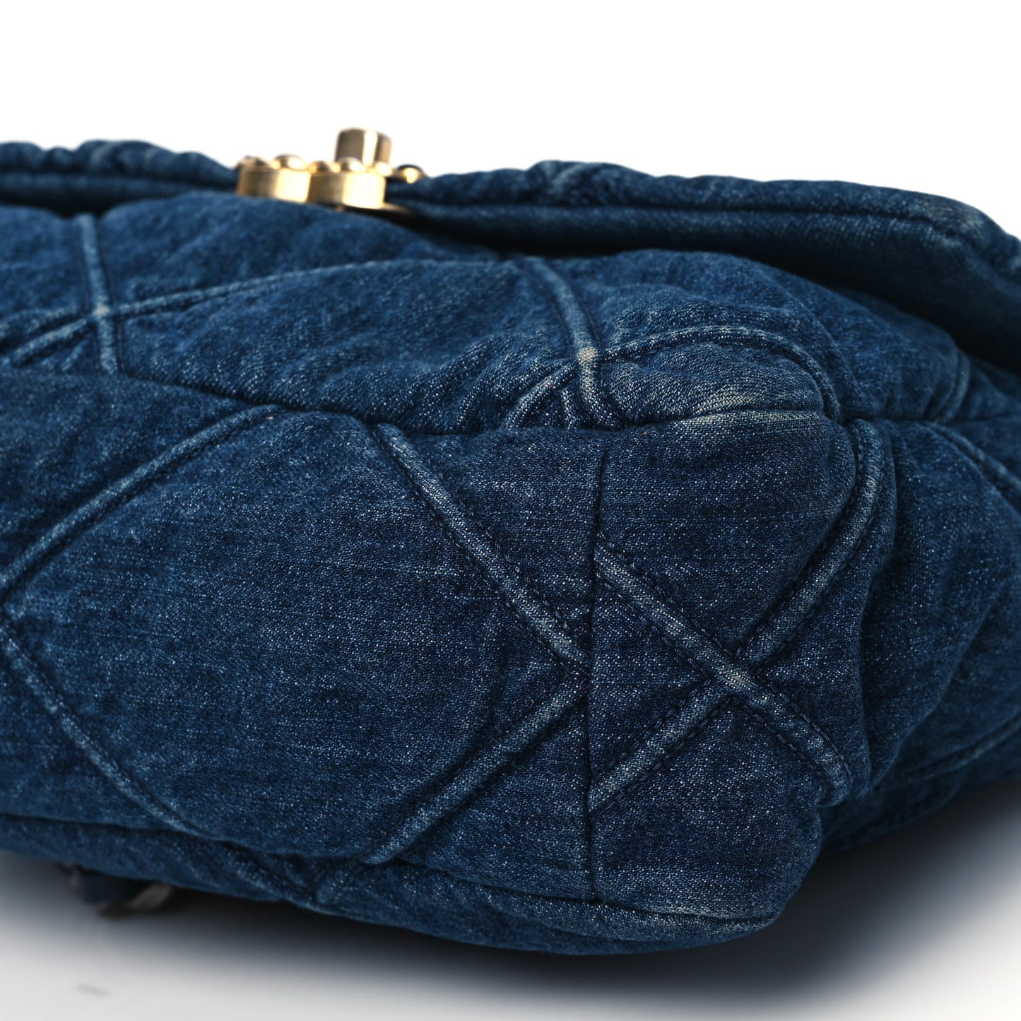 Denim Quilted Large Chanel 19 Flap Blue