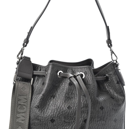 MCM Visetos Small Essential Drawstring Bucket Bag Phantom Grey 7 of 9