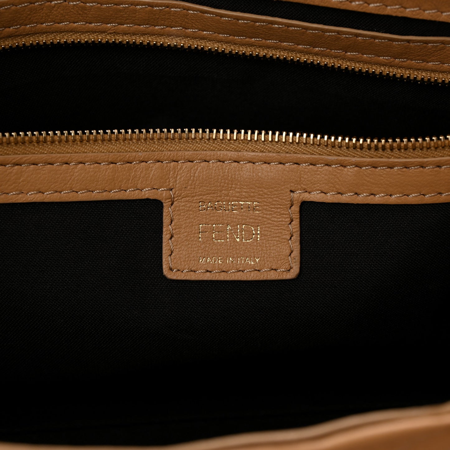 Nappa FF 1974 Embossed Baguette Miele Scuro