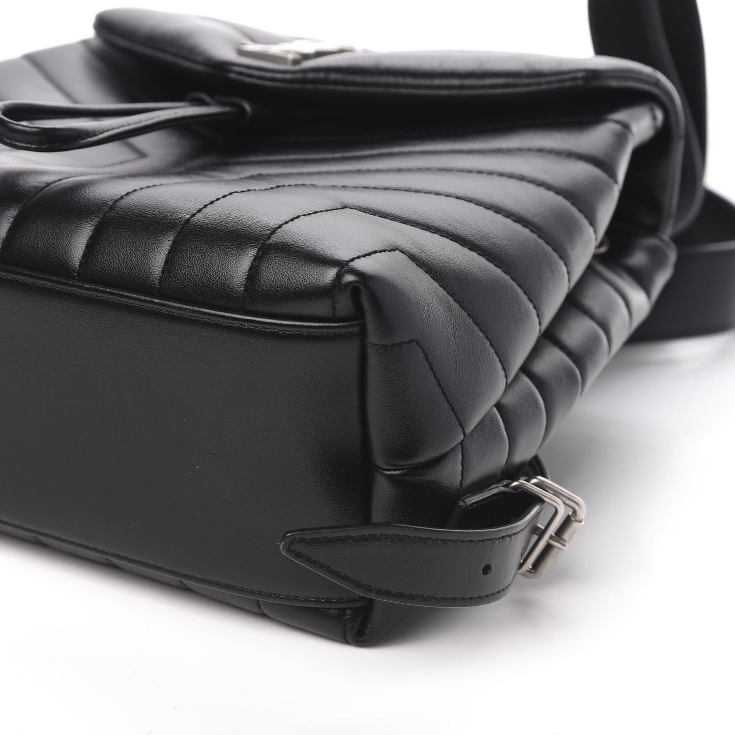 Calfskin Y Quilted Monogram Small Loulou Backpack Black