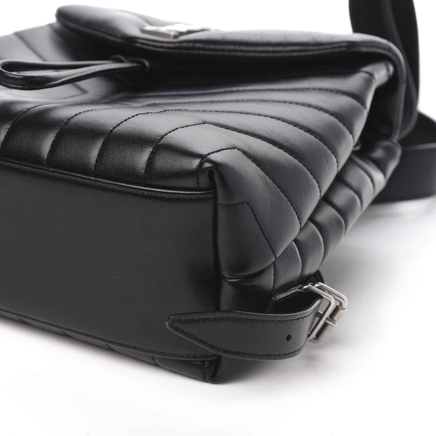 Saint Laurent Calfskin Y Quilted Monogram Small Loulou Backpack Black 8 of 10
