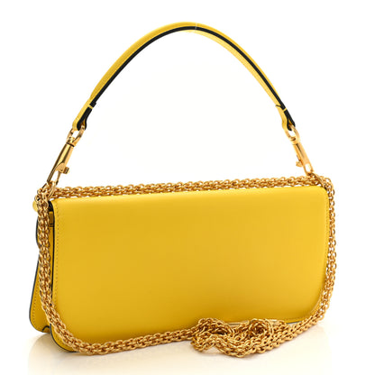 Valentino Garavani Calfskin Vlogo Loco Shoulder Bag Bright Lemon 3 of 14